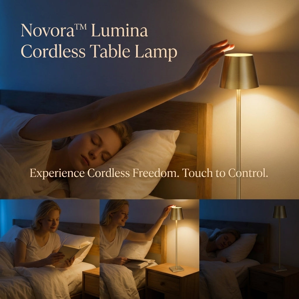 Novora™ Lumina Cordless Table Lamp — Brushed Gold, Set of 2