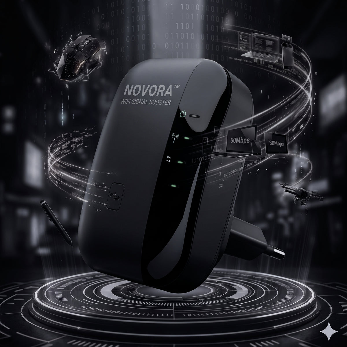 Novora™ WiFi Signal Booster for Home — Plug-In Range Extender