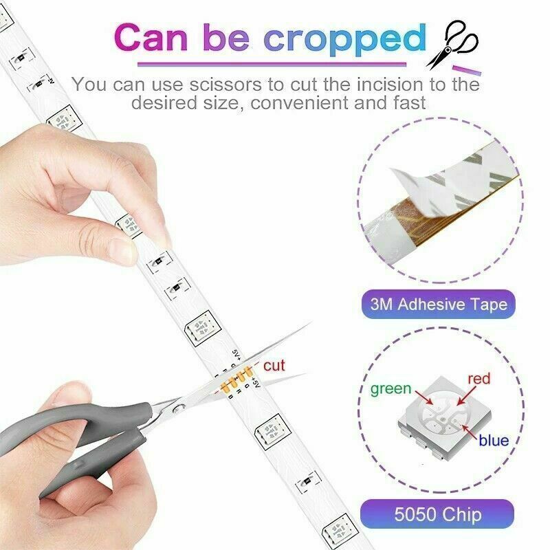 Bluetooth RGB LED Strip Lights for TV &amp; Room