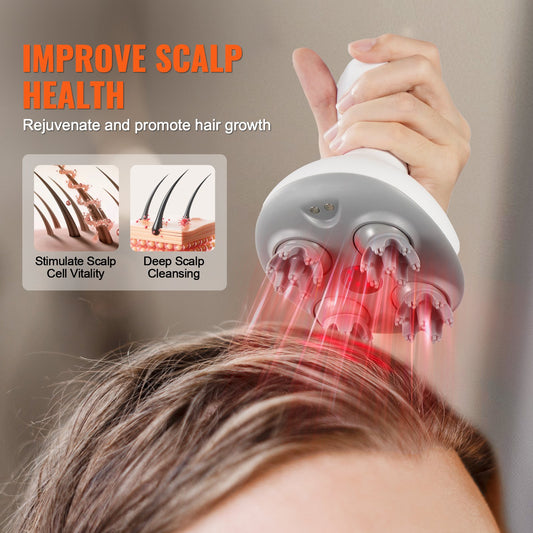 Rechargeable waterproof scalp massager