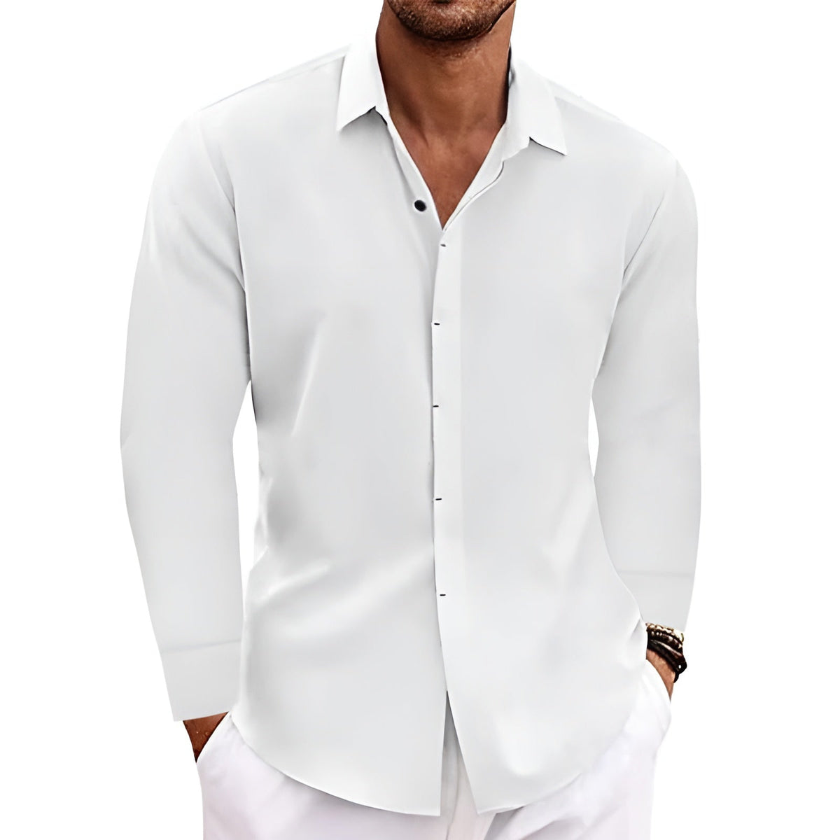 Novora Long Sleeve Cotton Linen Tee for men