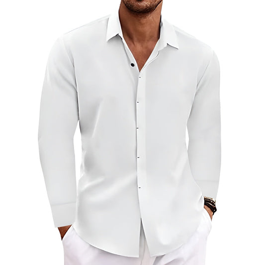 Novora Long Sleeve Cotton Linen Tee for men