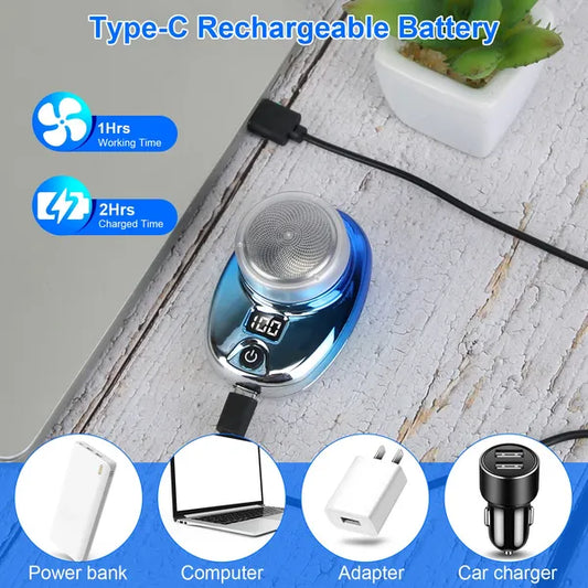 Portable electric shaver with LED display
