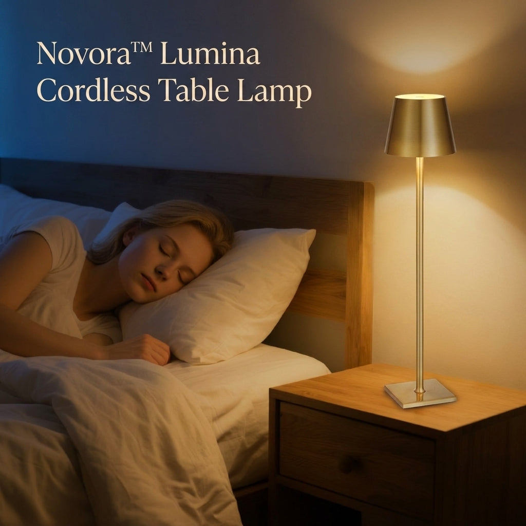 Novora™ Lumina Cordless Table Lamp — Brushed Gold, Set of 2