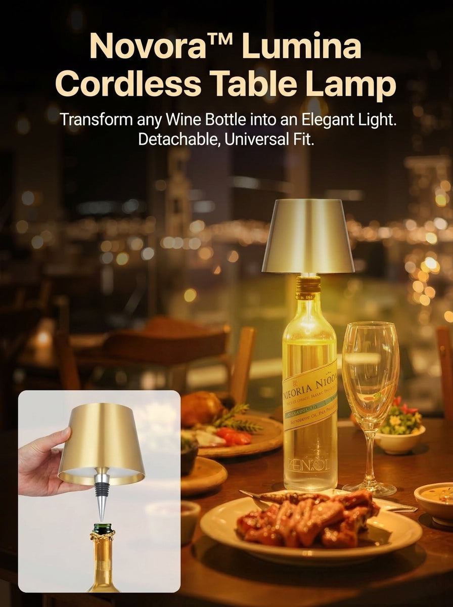 Novora™ Lumina Cordless Table Lamp — Brushed Gold, Set of 2