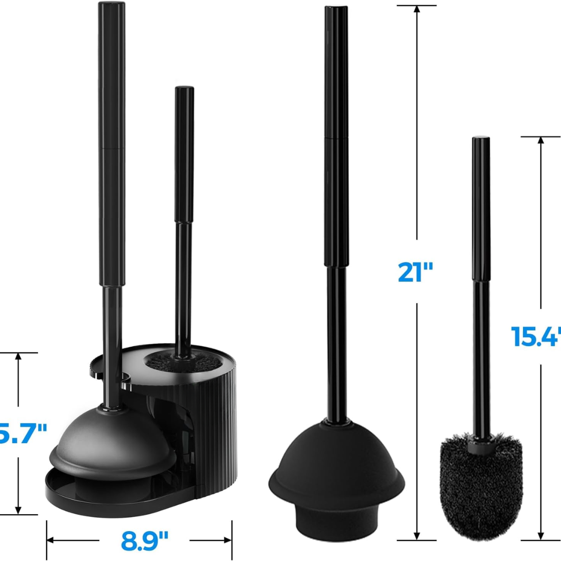 Novora Toilet Plunger and Brush Combo Set