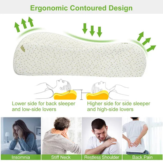 Novora Bamboo Memory Foam Cervical Support Pillow