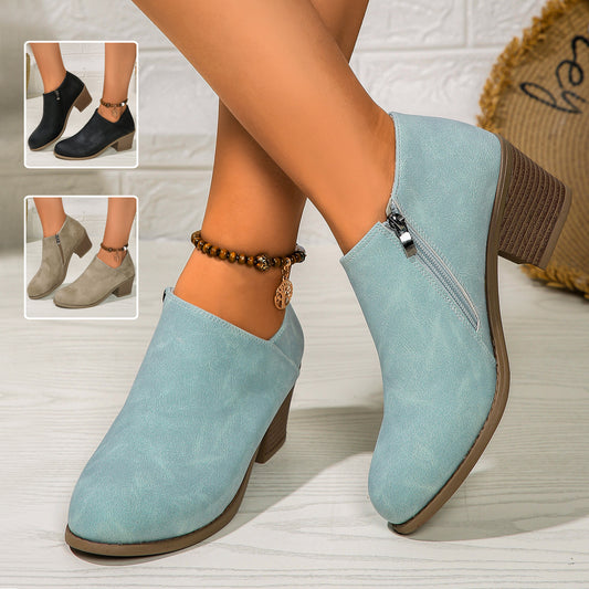 Novora Chunky Heel Ankle Boots for women