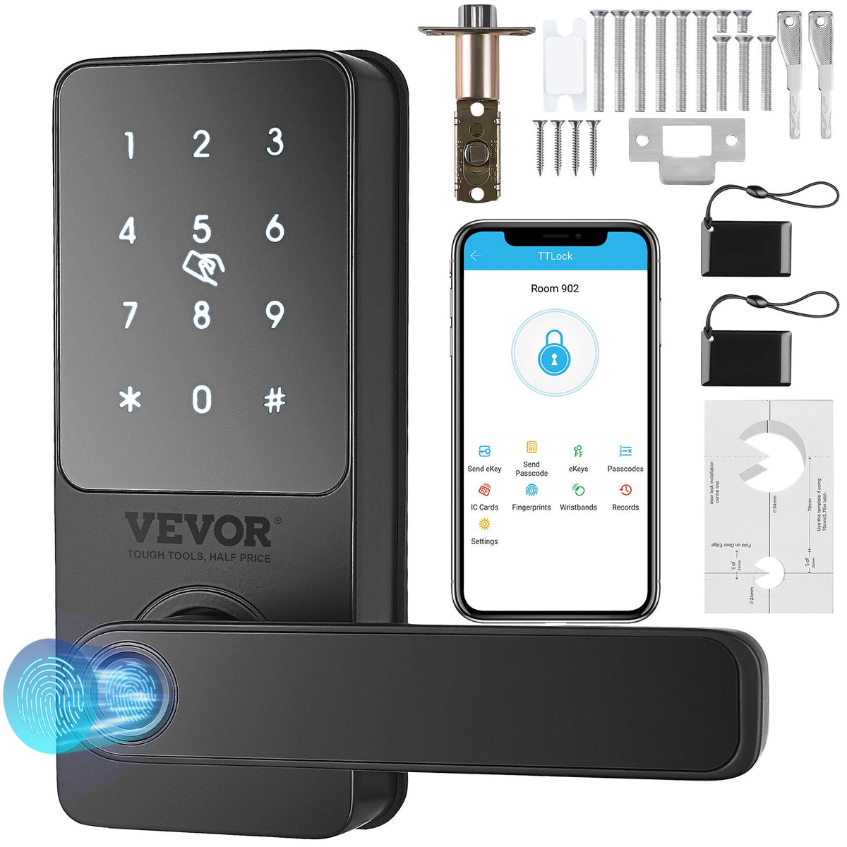 5-in-1 Smart Door Lock with Fingerprint &amp; Keypad