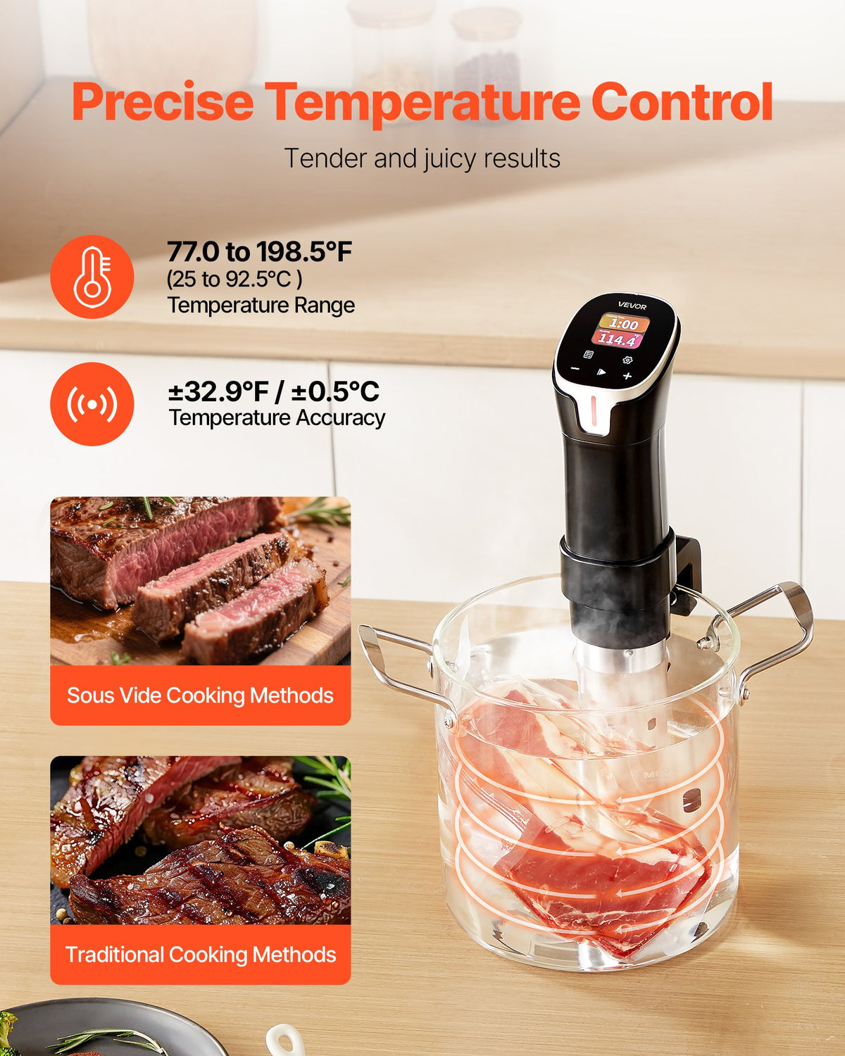 WiFi Sous Vide Precision Cooker, 1100W