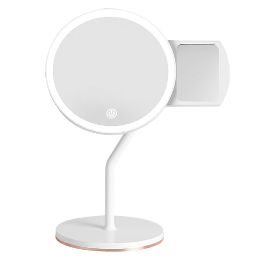 5X magnifying lighted makeup mirror with dimmable LED lights