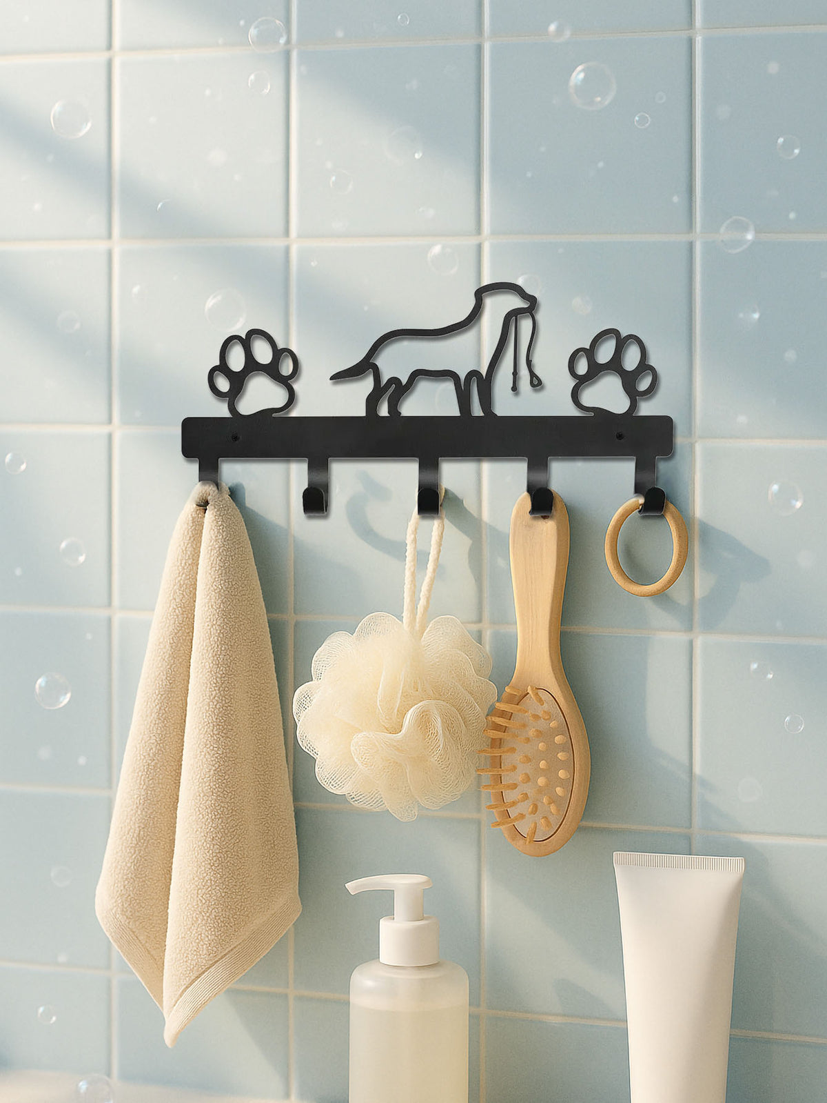 5-hook wall-mounted key holder mounted