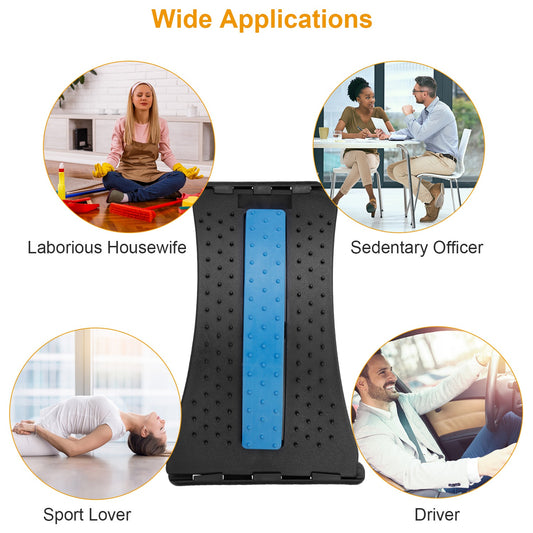 Novora Adjustable Back Stretcher, black and blue