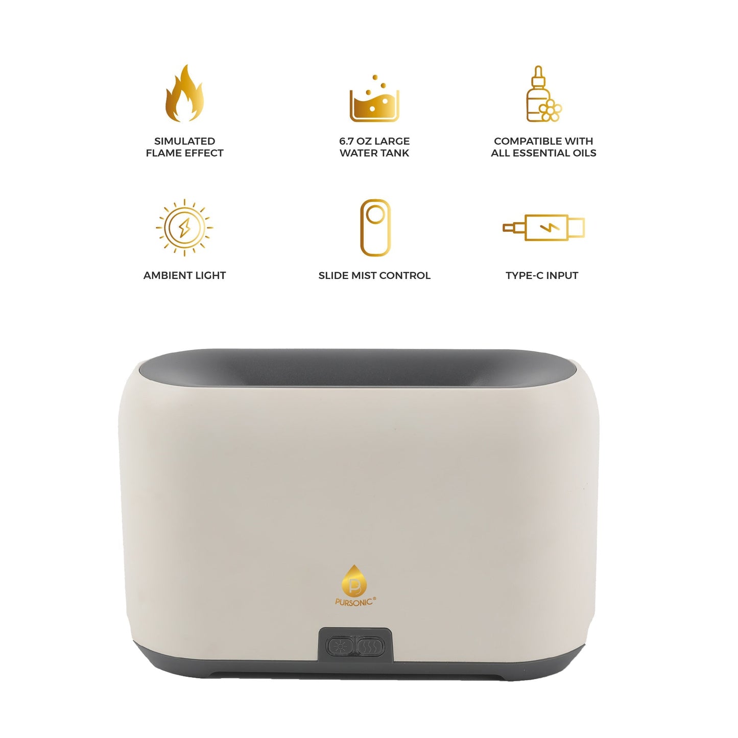 Pursonic FlameGlow diffuser features description
