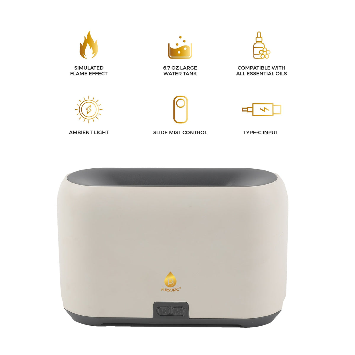 Pursonic FlameGlow diffuser features description