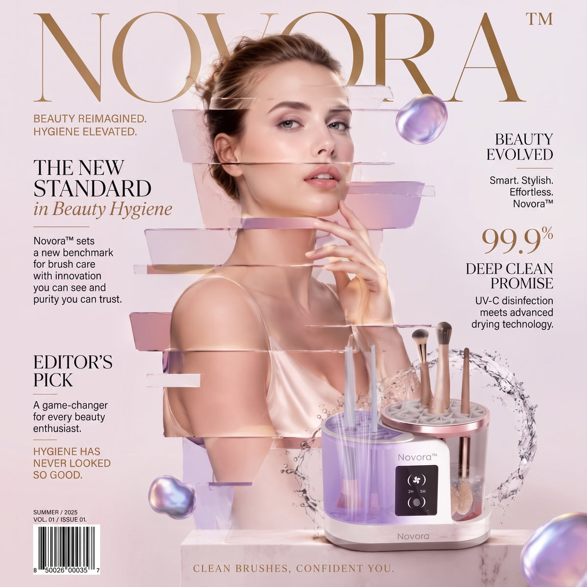 Novora 4-in-1 Sonic Makeup Brush Cleaner and Dryer