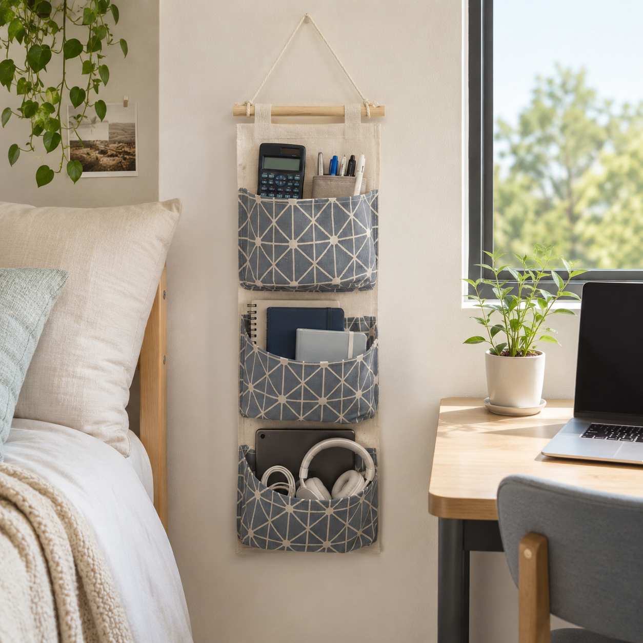 Novora Dorm Bedside Storage Caddy hanging organizer