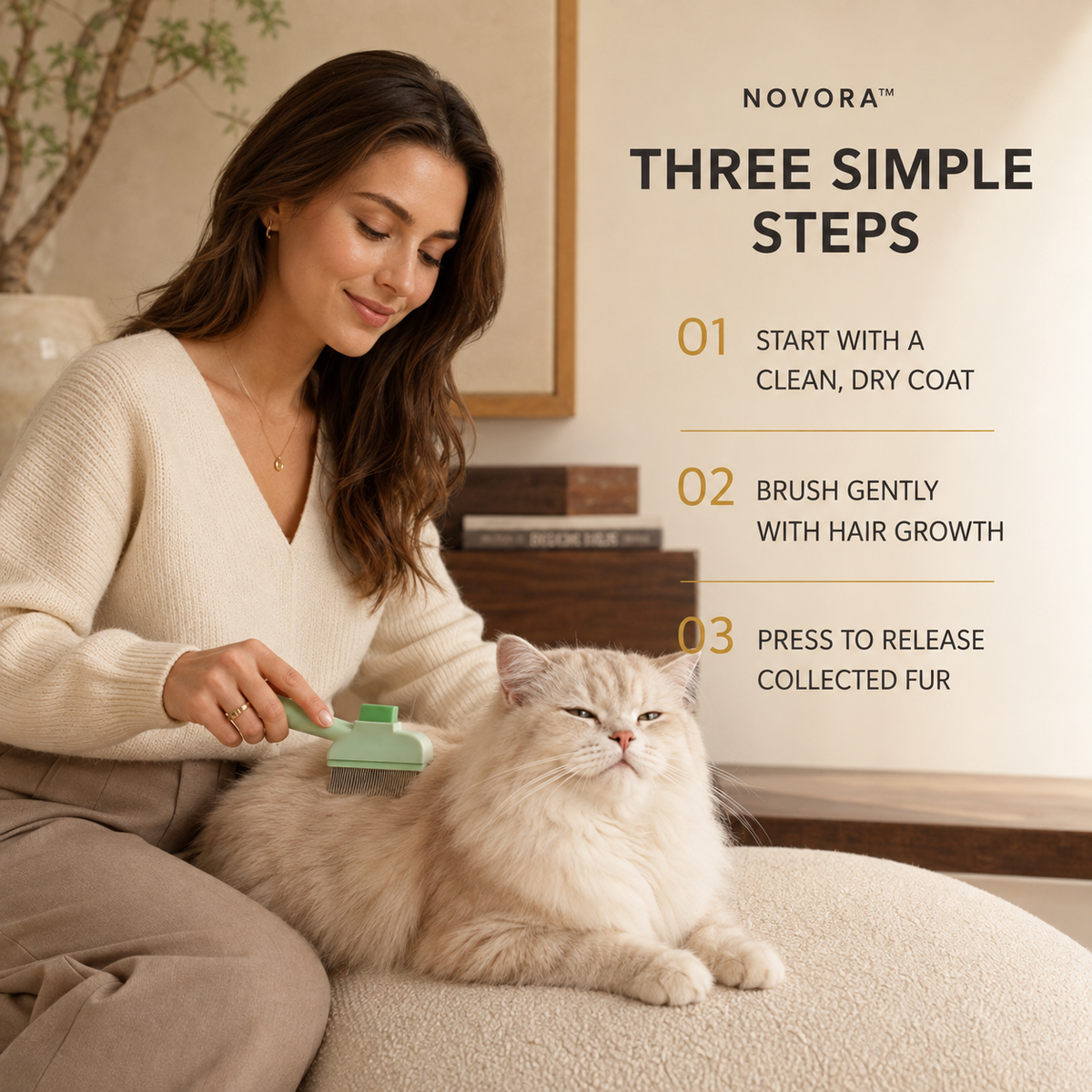 Novora pet comb easy release design