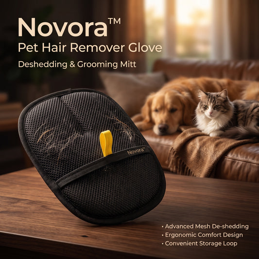 Novora™ Pet Hair Remover Glove — Deshedding & Grooming Mitt