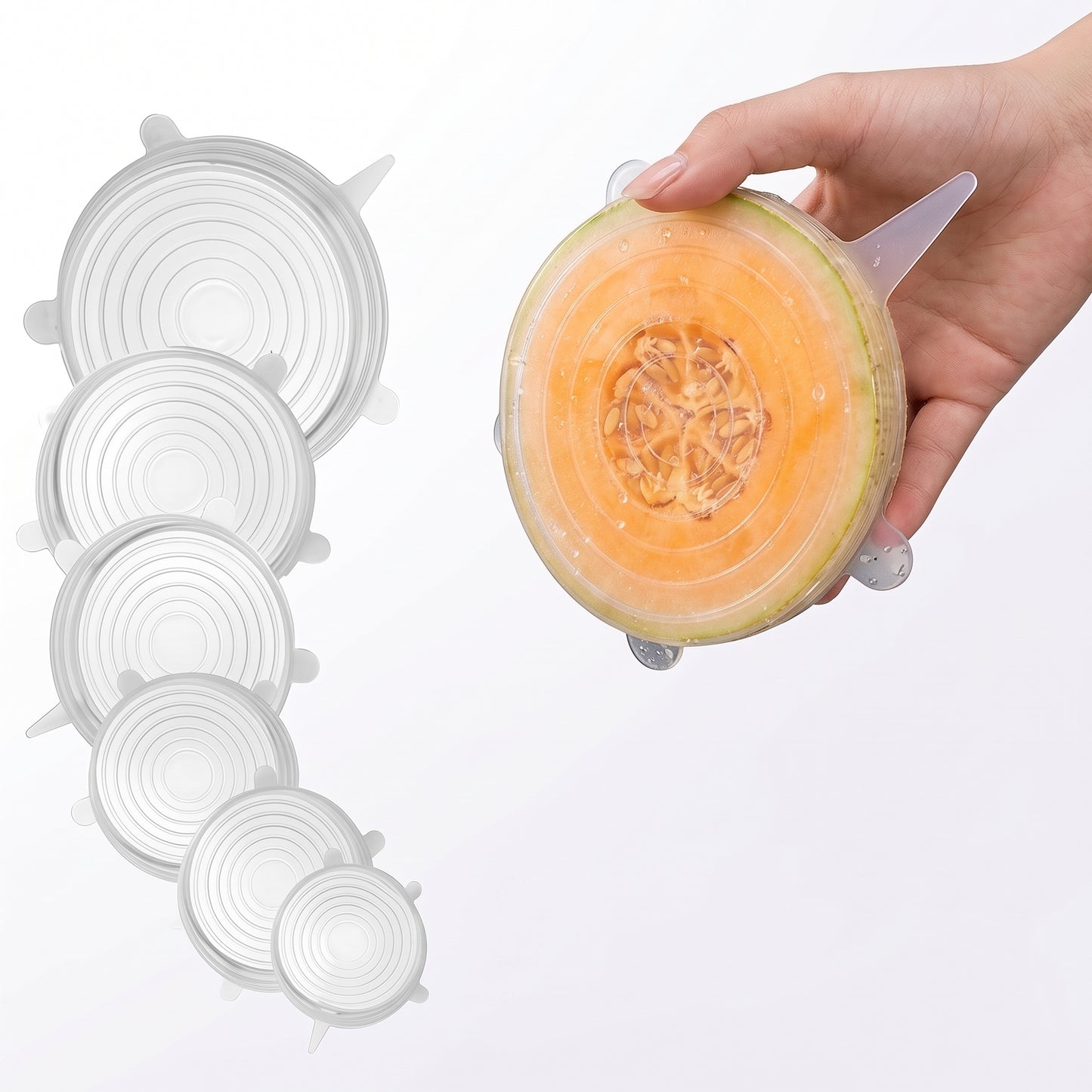 Novora™ Silicone Stretch Lids — Reusable Food Storage Covers, Set of 6