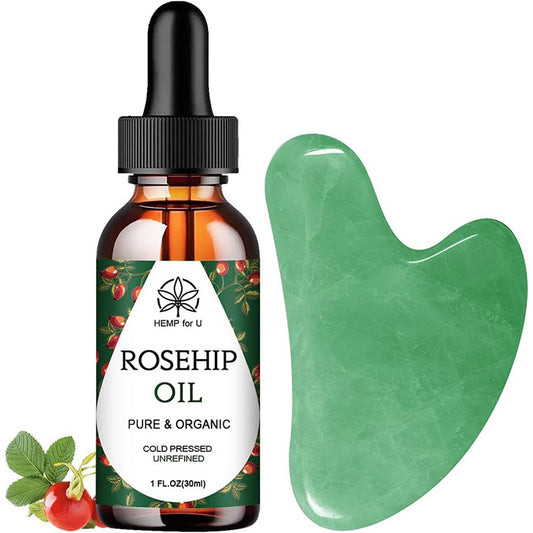 Gua sha facial tool and facial oil self-care set
