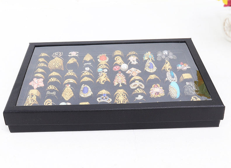 Jewelry ring organizer tray with rings