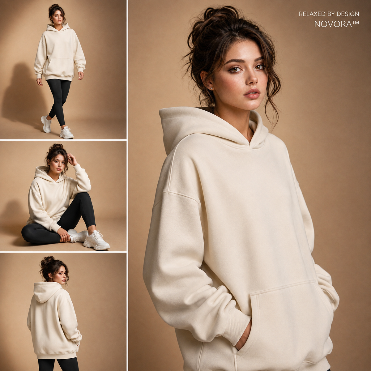 Novora oversized hoodie lifestyle banner