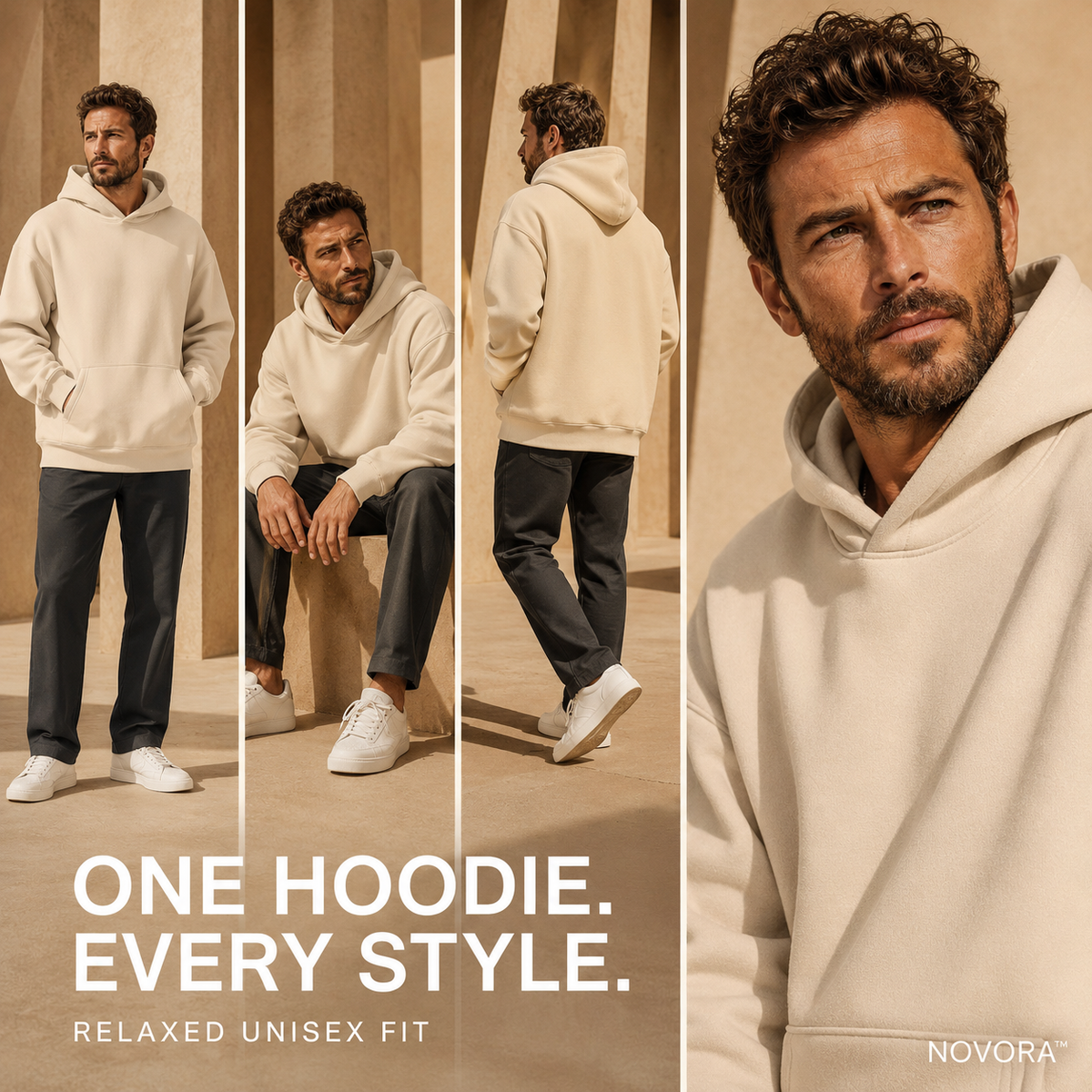 Novora oversized hoodie kangaroo pocket detail