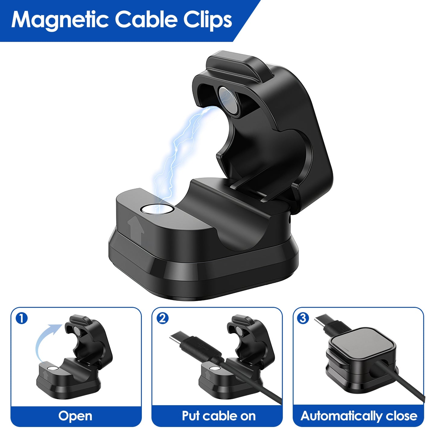 Magnetic cable clips 6-pack