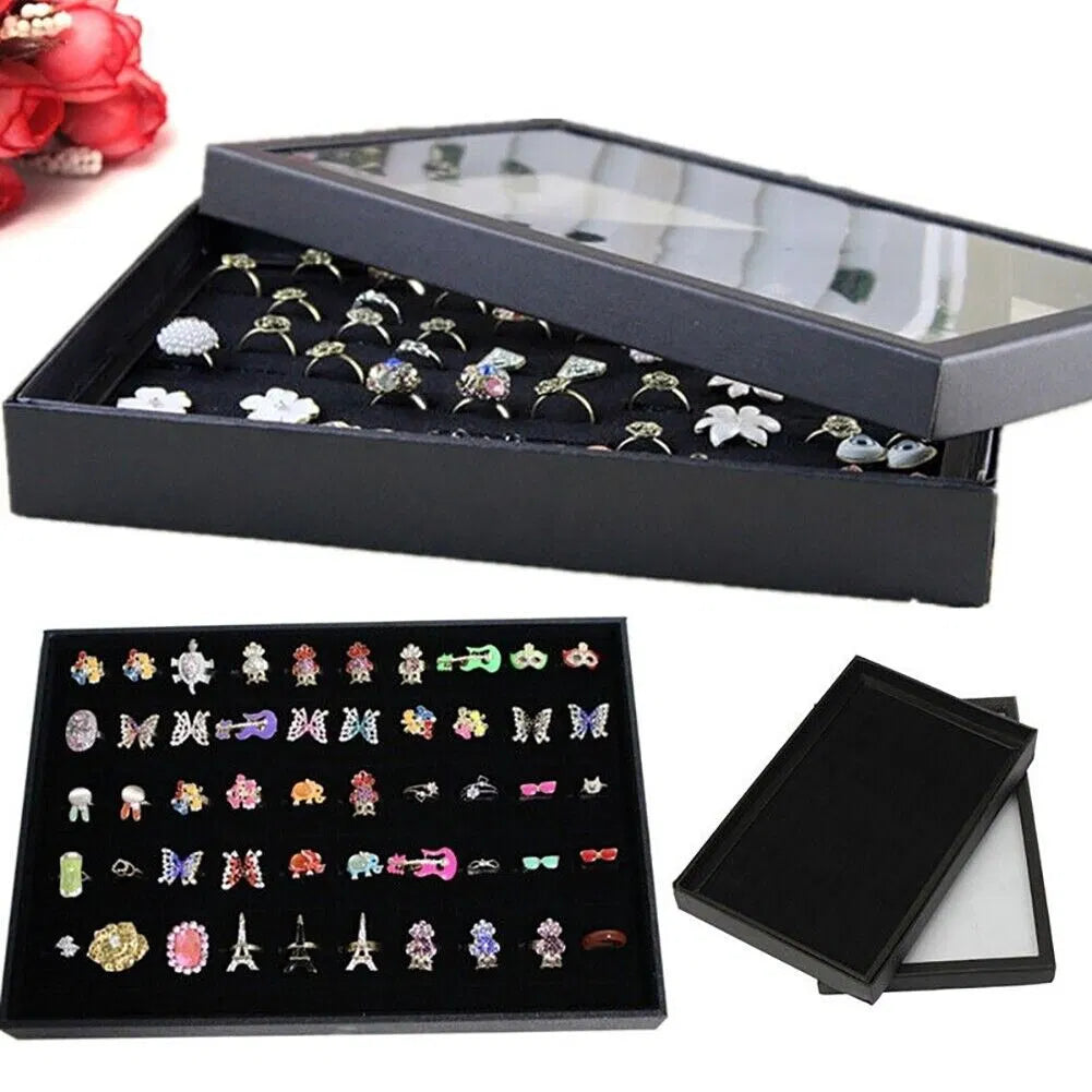 Jewelry ring organizer tray full view