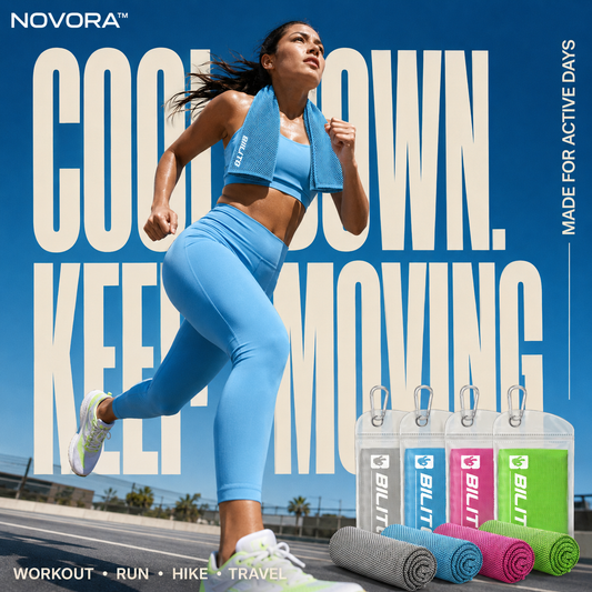 Novora Cooling Towel 4-Pack instant chill sports towel