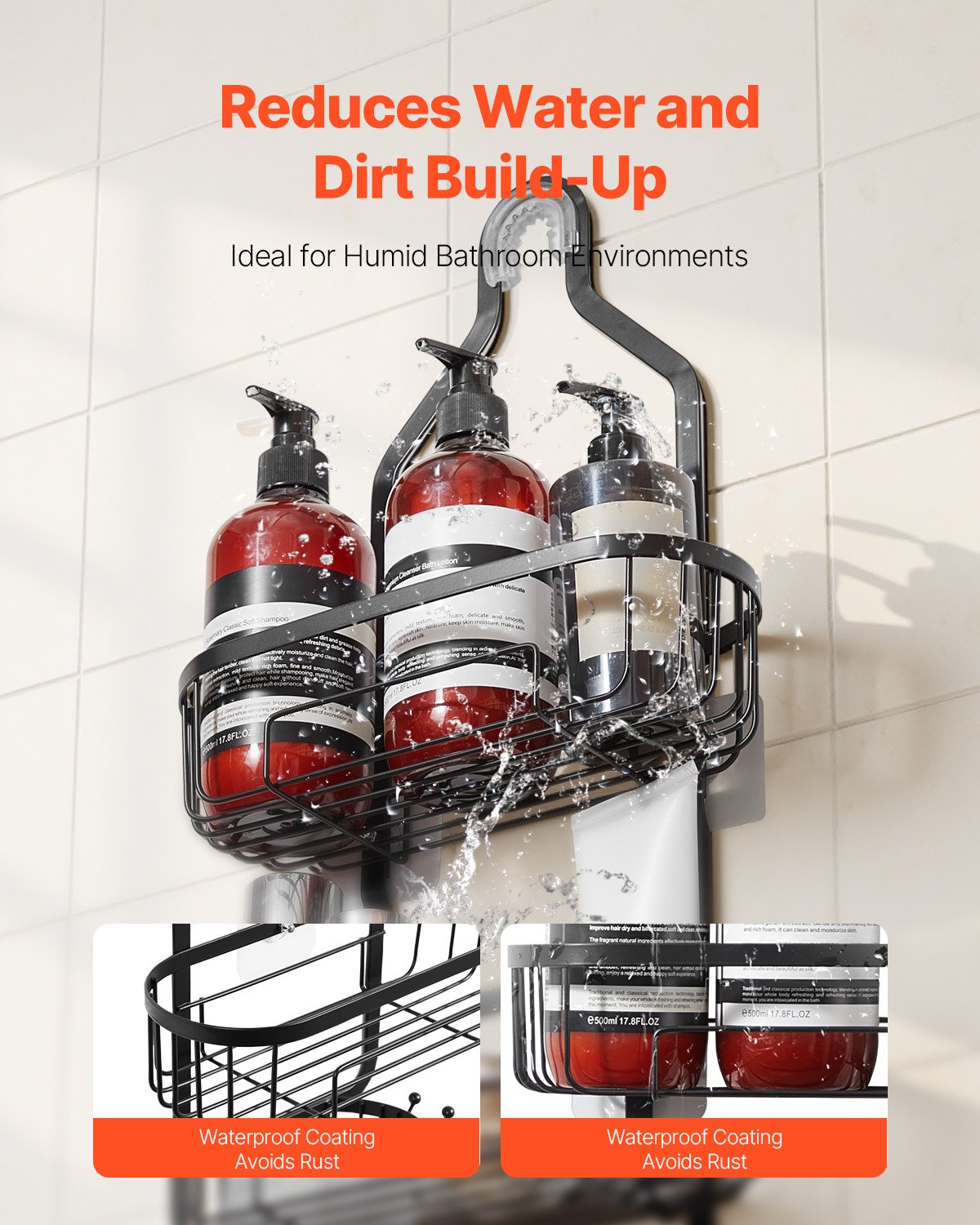 3-tier hanging shower caddy detail