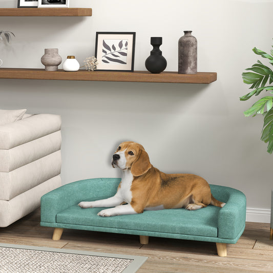 Novora green wooden frame dog sofa