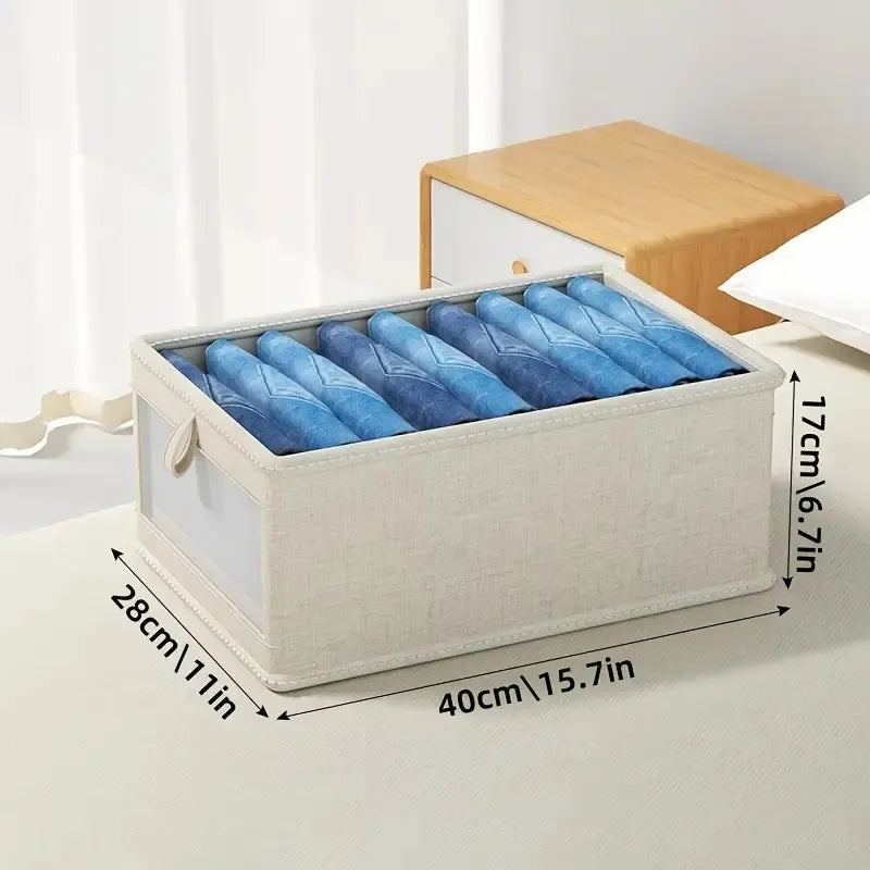 Foldable clothes storage box stacked