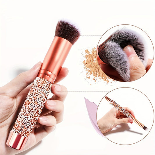10-piece luxury makeup brush set with crystal handles