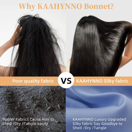 Satin sleep bonnet for curly and wavy hair