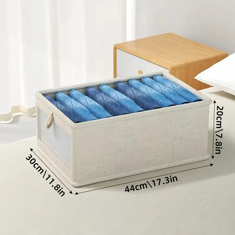Foldable clothes storage box interior