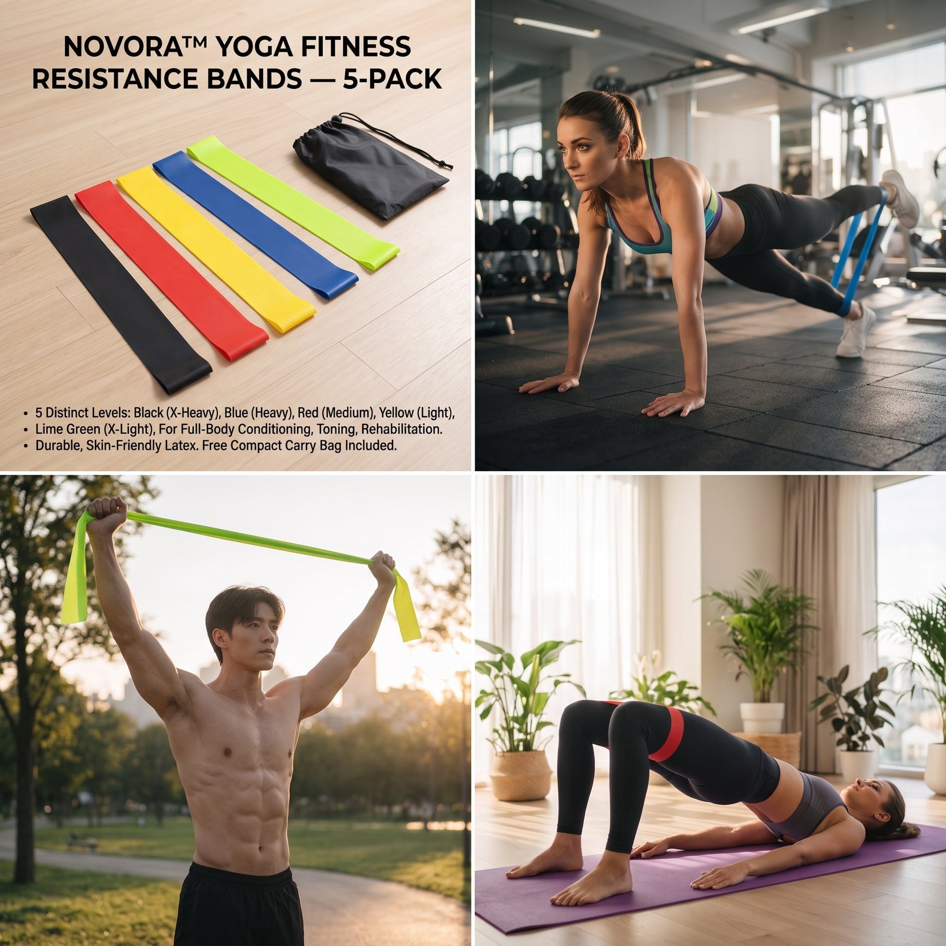 Novora resistance loop bands stretching exercise