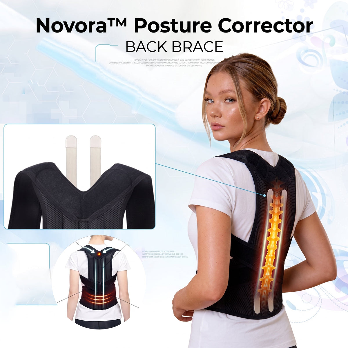 Novora posture corrector worn under clothing