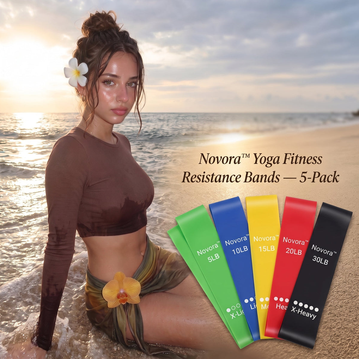 Novora resistance loop bands travel size compact