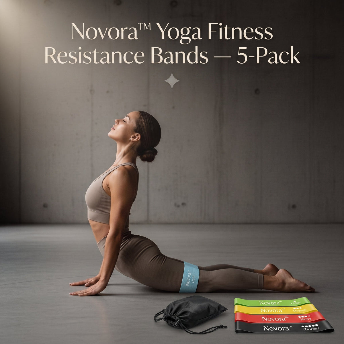 Novora resistance loop bands color coded levels