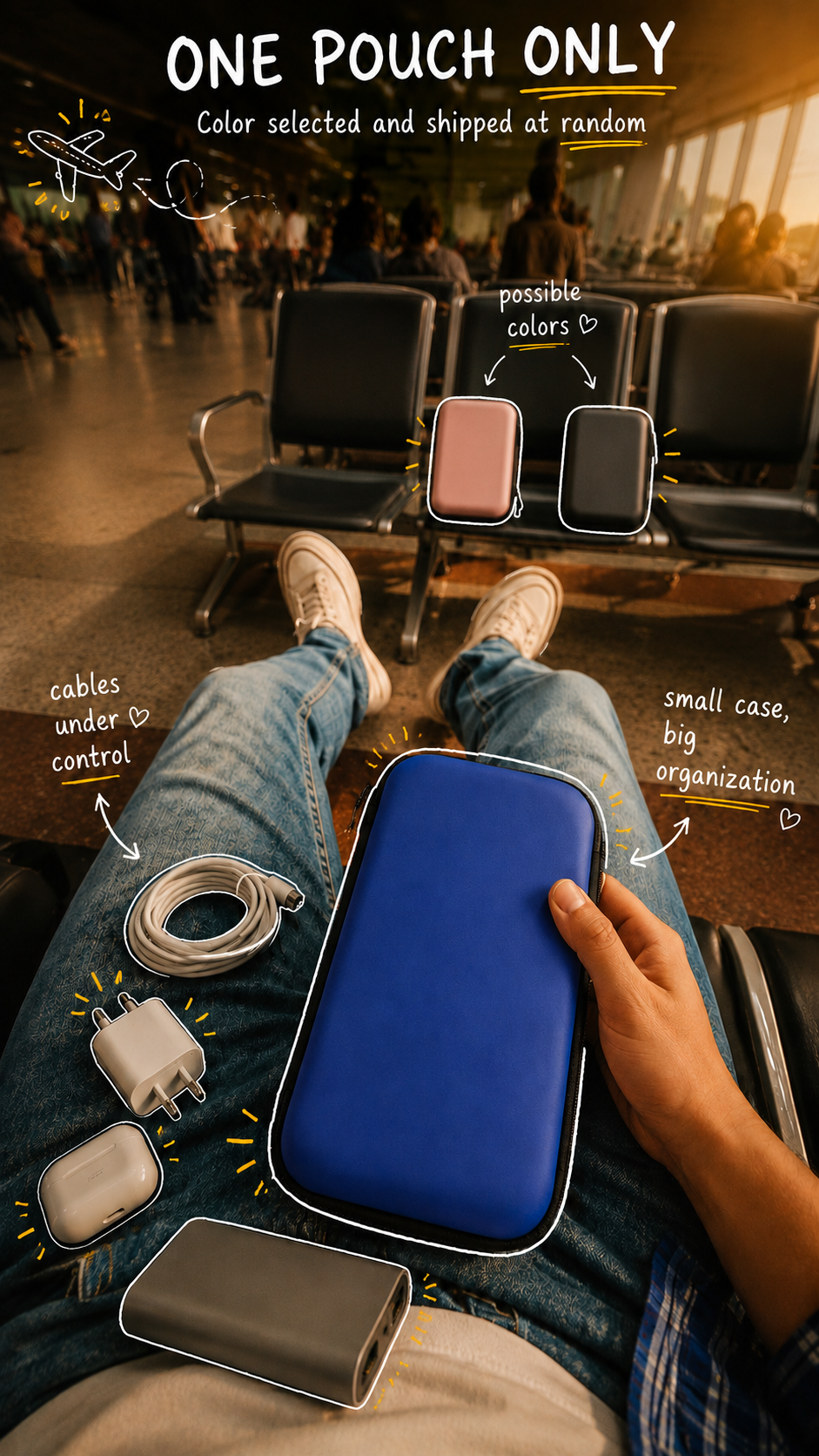 Novora tech pouch internal compartments open